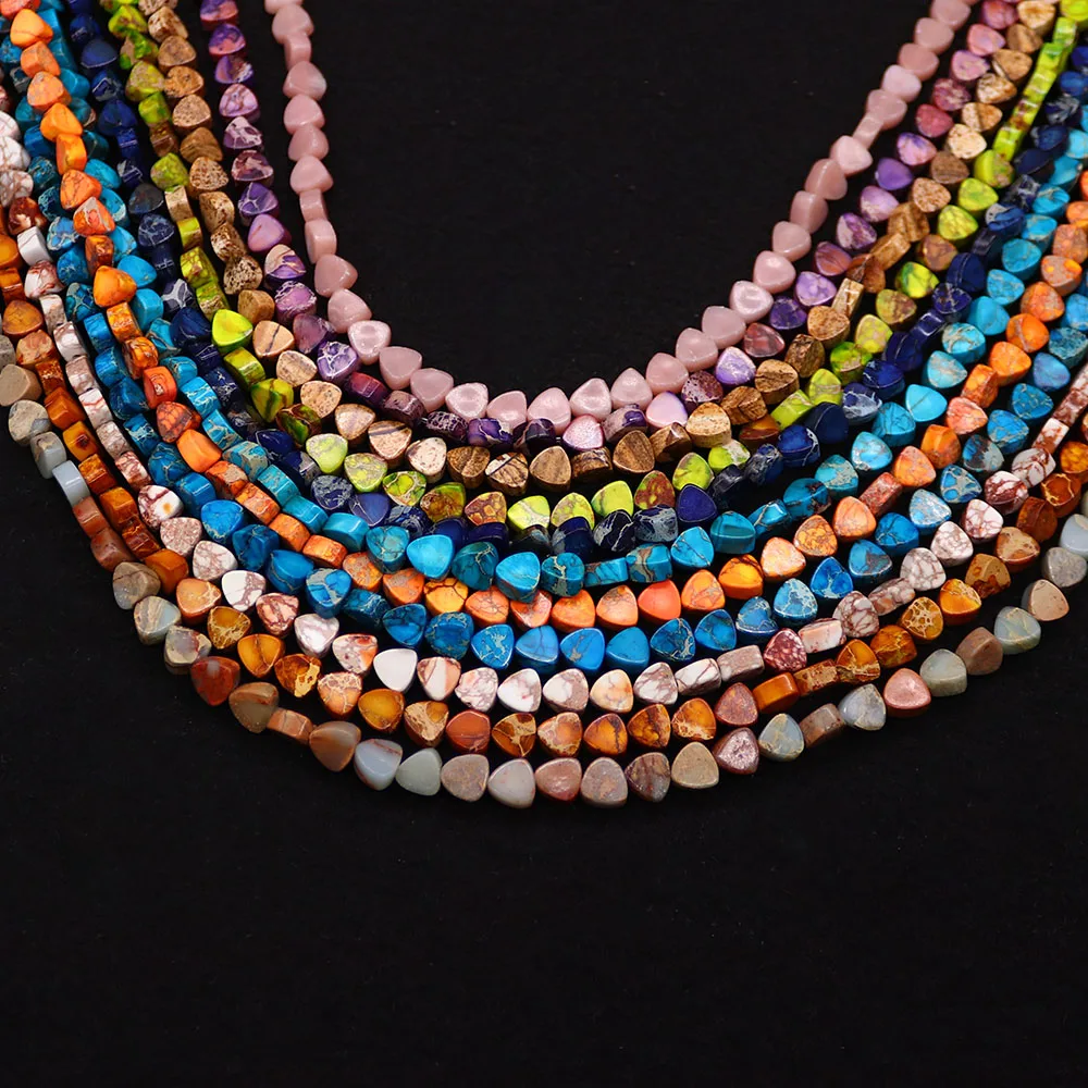 

Triangle Shape Emperor Stone Beads Charms natural stone Loose Beads 6x6x2mm For Jewelry Making DIY Earring Necklace