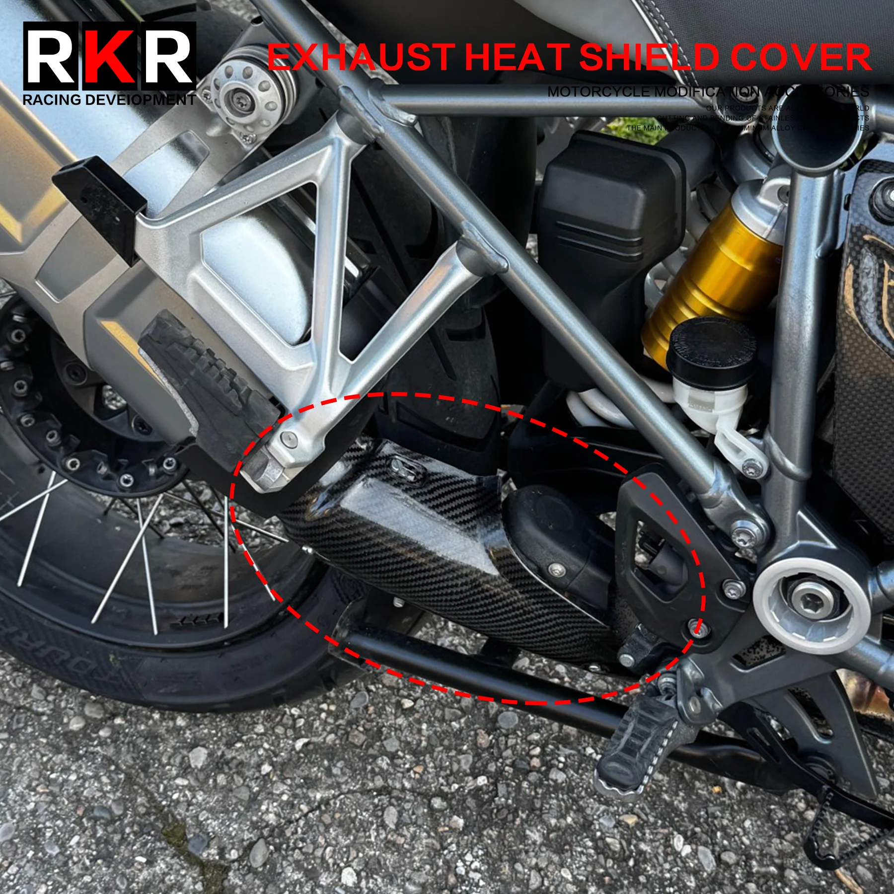 

For R1200GS 2013-2018 R1250GS 2019-2023 R 1200 R1250 Motocycle Exhaust Middle Link Pipe Real Carbon Fiber Heat Shield Cover