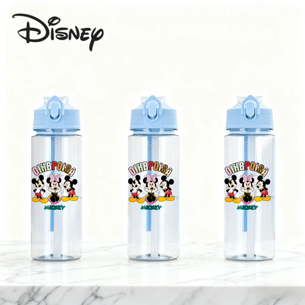 Novo disney minnie mouse bonito dos desenhos animados copo de palha meninas crianças estudantes resistente a gota novo verão vidro de água bonito