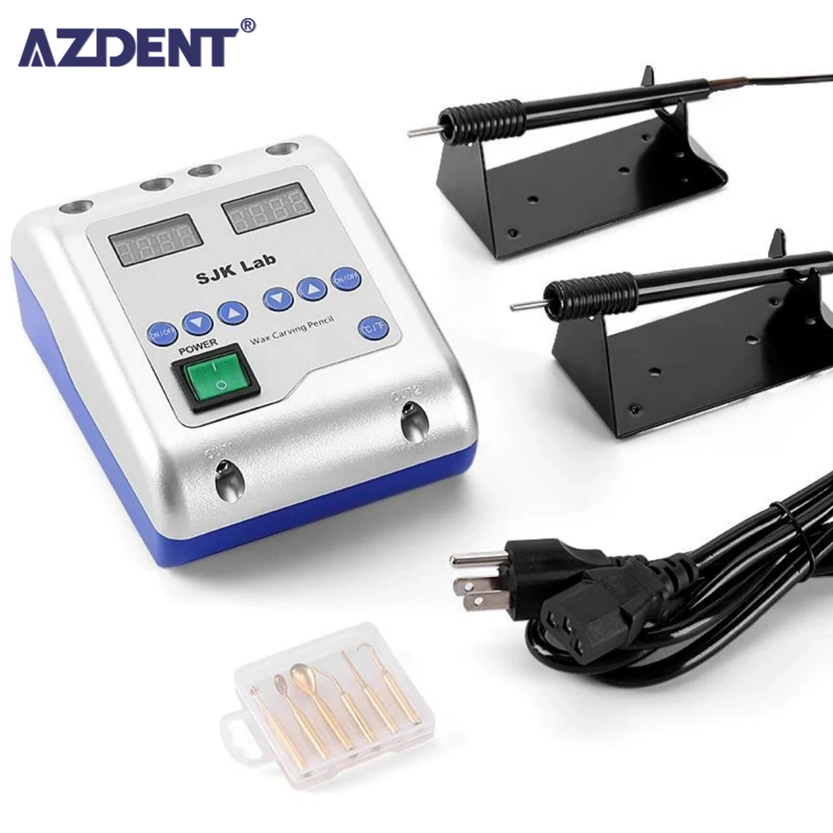 

AZDENT Electric Waxer Wax Knife Carving Dental Lab Equipment Electric Waxer Carving Knife Contain 6 Wax Tips+2 Pens Dental Tools