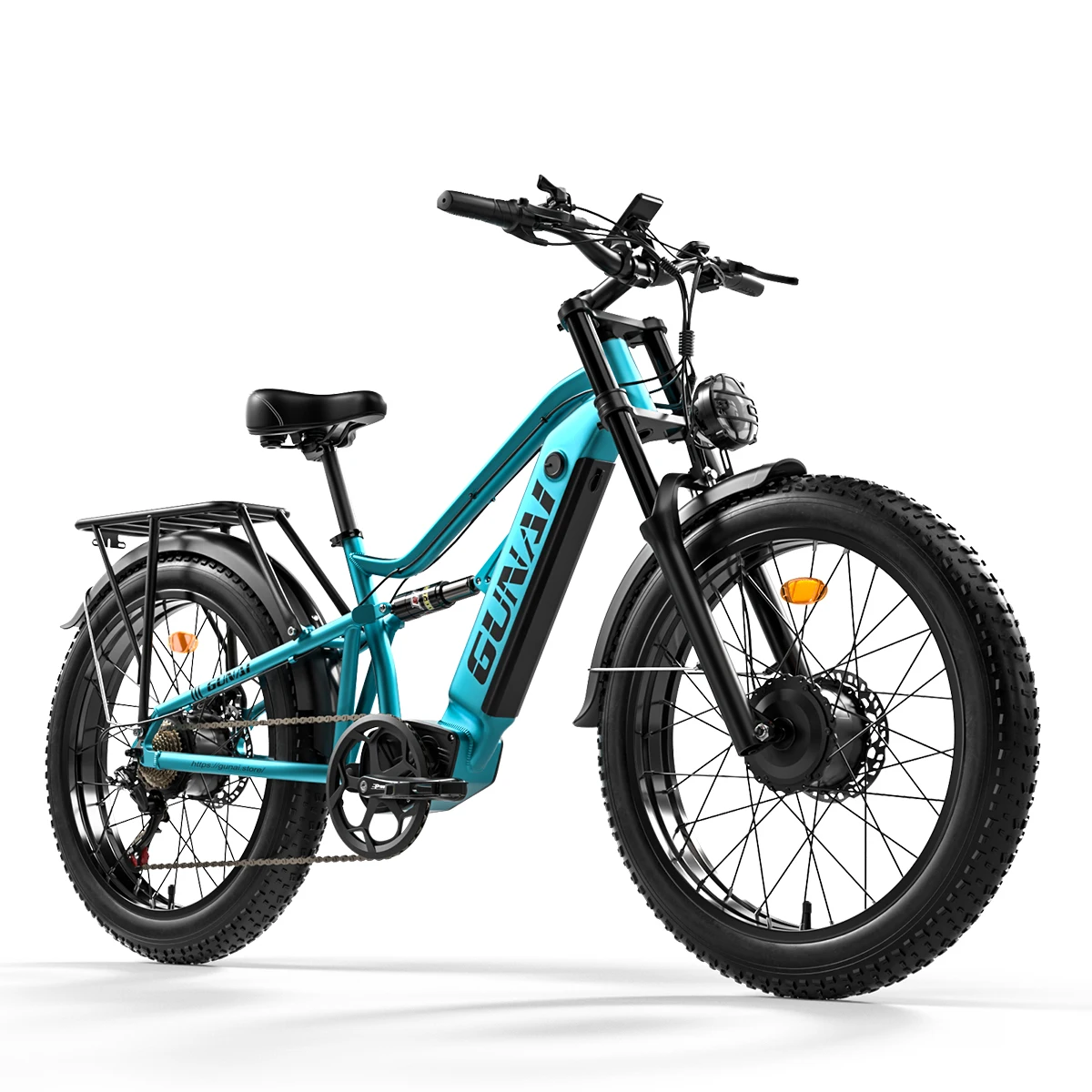 GUNAI-M2 Ebike 2000W Dual Motors Electric Bike 26x4.0 Off Road Fat Tire Electric Bycicles with 130NM Torque 48V 17.5AH Battery