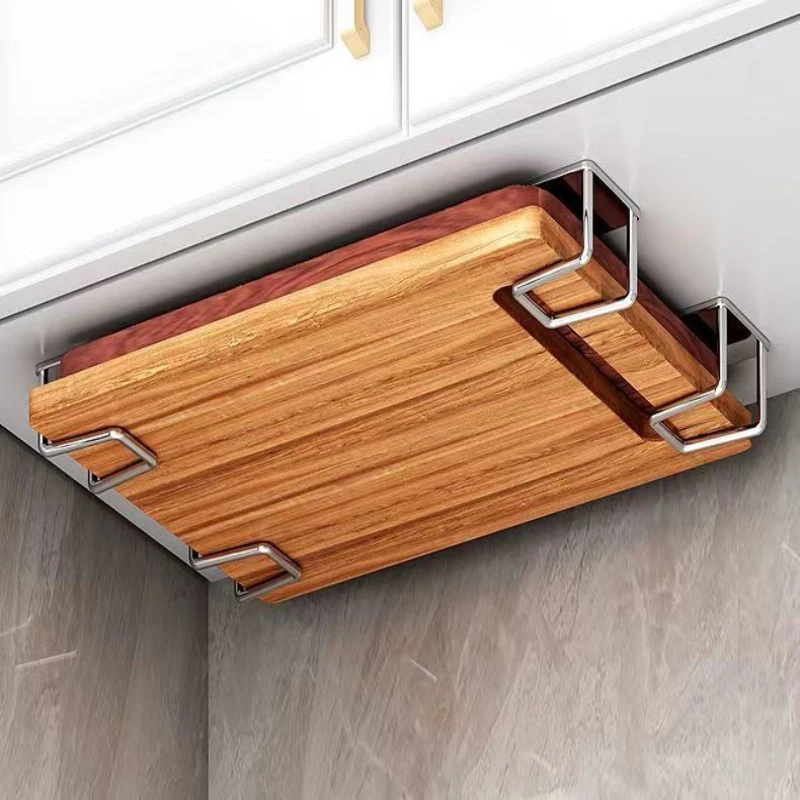 Novo Conjunto de 4 Peças: Suporte de Parede para Cozinha, Suporte para Tampas de Panela, Suporte para Tábua de Corte para Armário e Suporte para Tábua de Vegetais