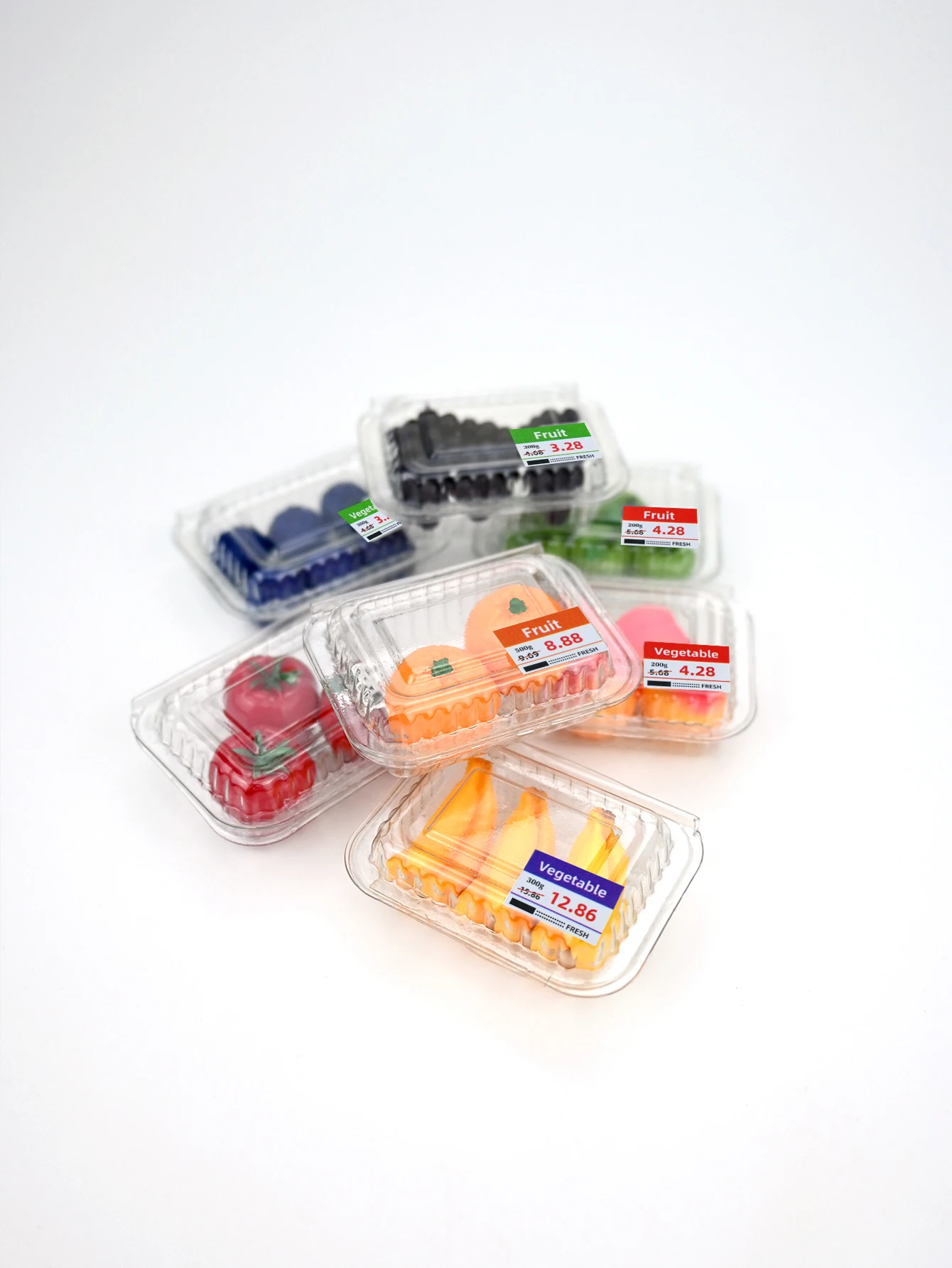 A Box of Miniature Supermarket Fruits, 1/6, 1/12 Scale Realistic Supermarket Simulation, Dollhouse Accessories, Role-Playing, Miniature Blueberries, Miniature Oranges, Miniature Grapes - view 3