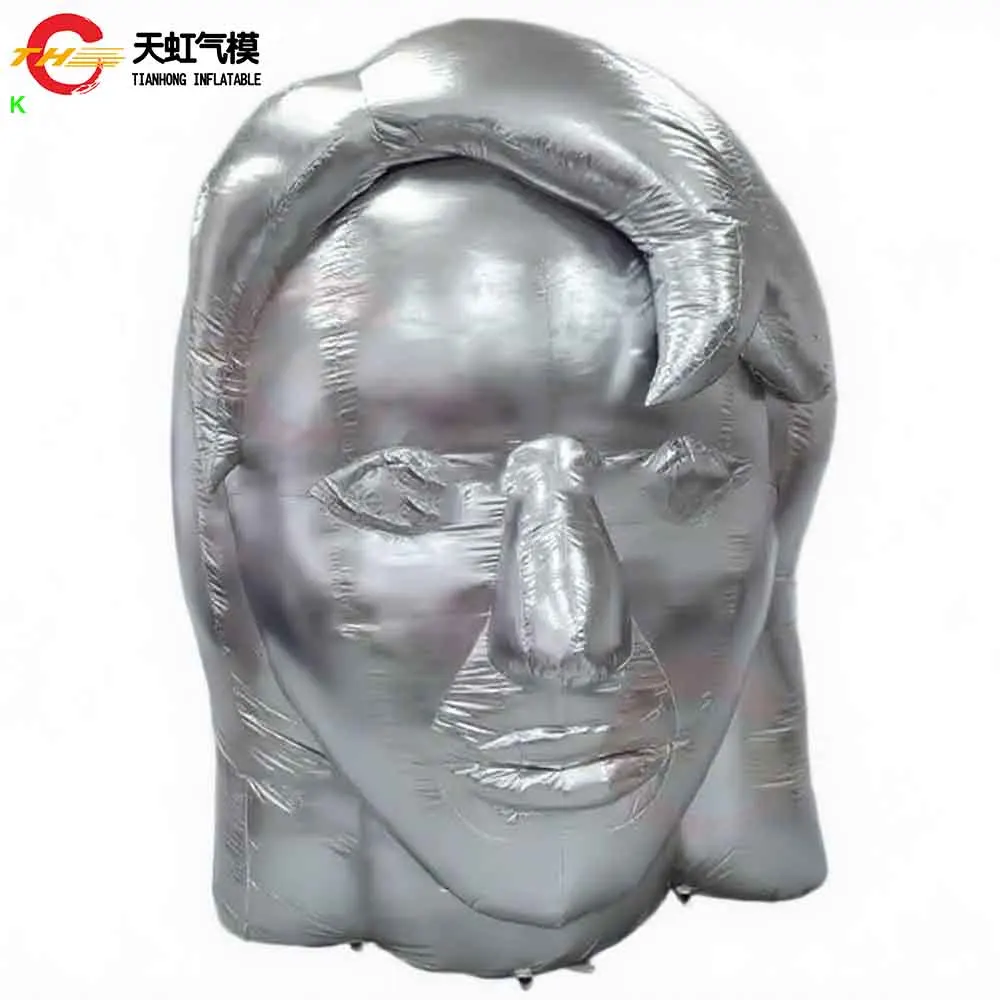 

Custom Made Silvery Golden Inflatable Human Head Model Inflatable Woman Head Statue Air Balloon for Stage Decoration Art Show