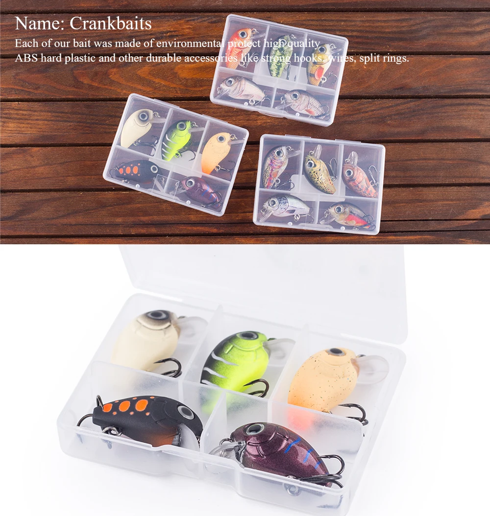 Hanlin 5 Stück/Set 2,8 cm 2 g Mini-Wobbler, langsam sinkender Crankbait-Angelköder, künstlicher Köder, Hartplastik-Wobbler für Barsch-Angelausrüstung – Detail 2