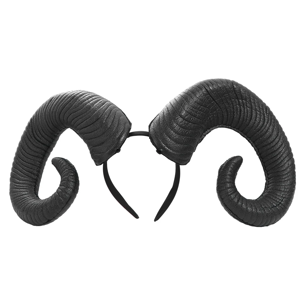 

Забавная повязка на голову из искусственной кожи на Хэллоуин с рогами демона, головной убор, повязка на голову для косплея, повязка на голову с рогом дьявола, реквизит для выступления на сцене, головной убор для женщин