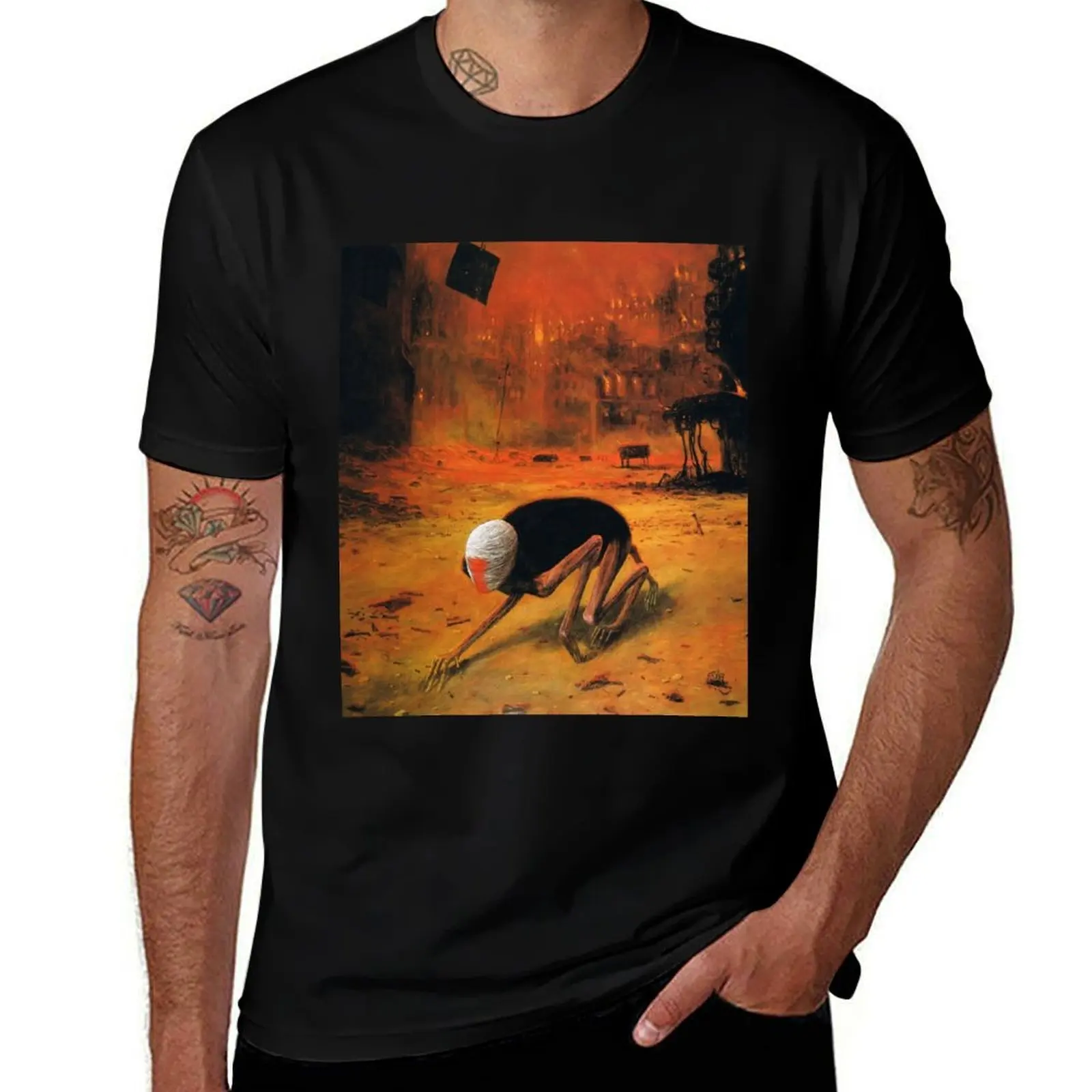 

Beksinski art T-Shirt t shirt for man 100 percent cotton man t shirt summer T-Shirt
