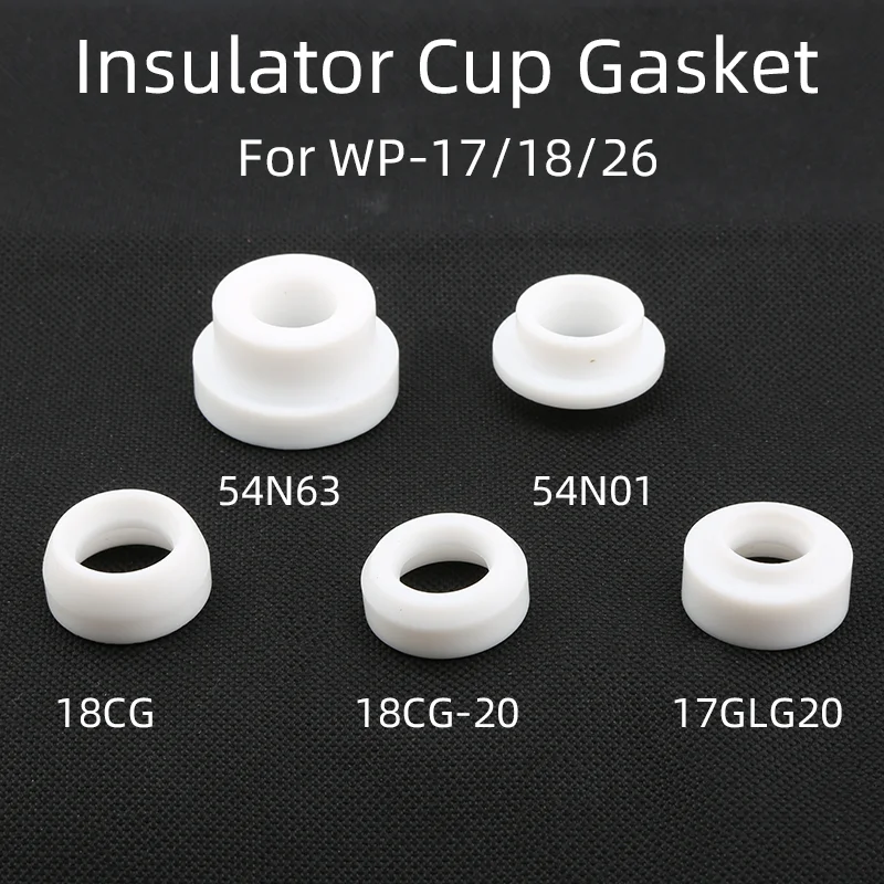 5PCS Tetrafluoroethylene Insulator Cup Gasket for TIG Welding Torch WP17 18 26 18CG 18CG-20 54N01 54N63 17GLG20 