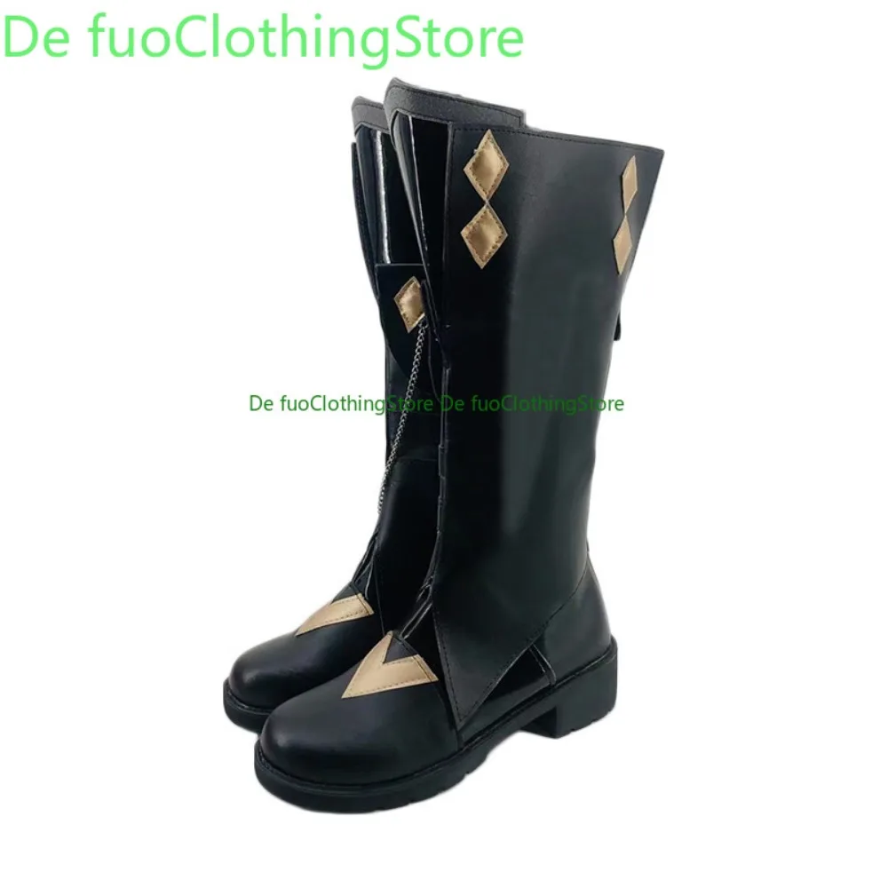 Defuo Genshin Impact Tartaglia Cosplay Shoes Anime Convention Boots Anime Game Role-playing Shoes And Boots Halloween Party