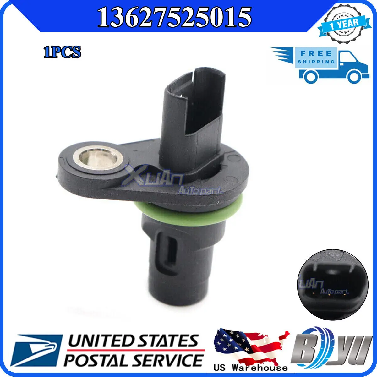 1pcs New Car Camshaft Position Sensor 13627525015 Fit For BMW E60 E65 E90 E92 E93 X5 X3 SU12910 EPS487 5S11457