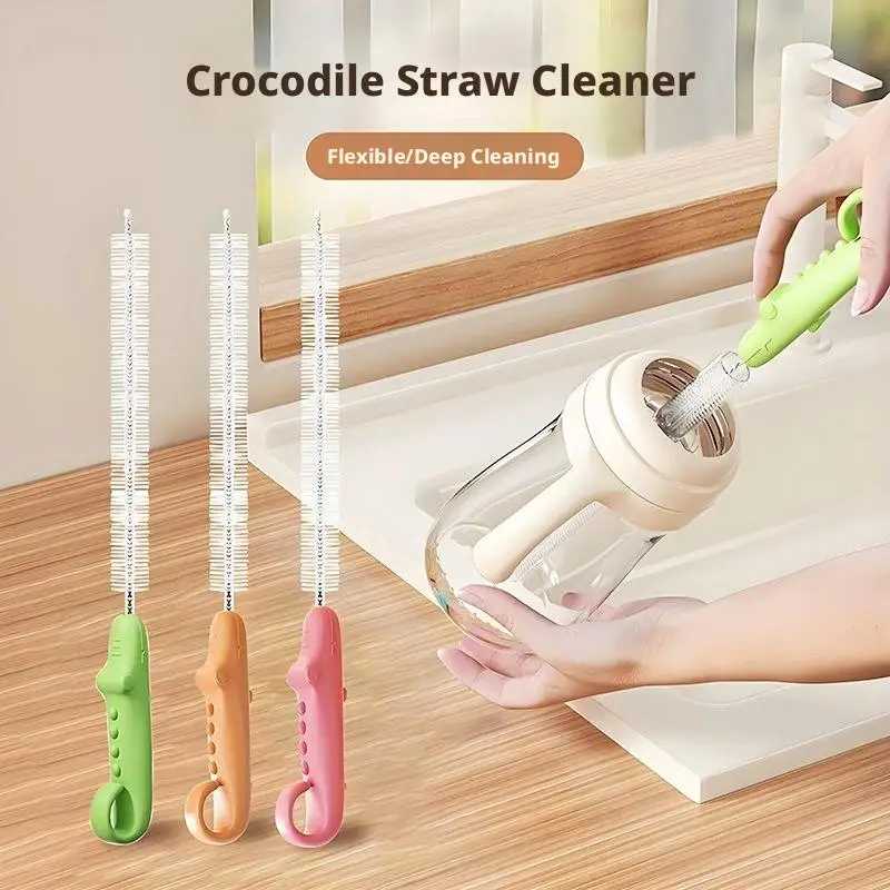 Flexible Straw Cleaning Brush Set Bendable Tube Cleaner For Baby Bottles Infant Cups Narrow Spout Kitchen Cleaning Tool