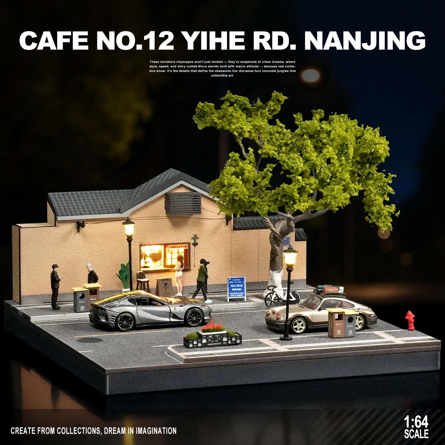 

1/64 Tavern Restaurant Model Scene with Lamp Version Simulation Model Scene Decoration Collect (Excluding dolls and car models)