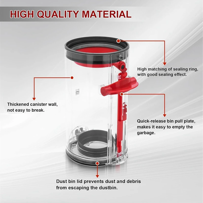 استبدال صندوق الغبار لـ Dyson V10 SV12 استبدال علبة المكنسة الكهربائية لجزء صندوق كبير رقم. 969509 -01