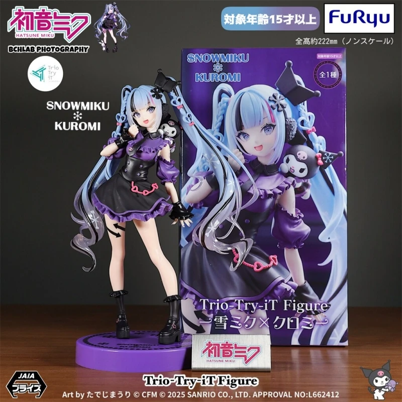 autentica-figurina-hatsune-miku-furyu-snow-miku-×-kuromi-trio-try-it-modellino-da-collezione-decorazione-da-scrivania-accessorio-anime-regalo-di-compleanno