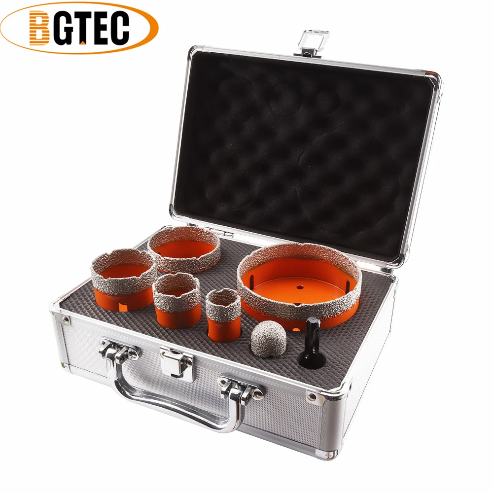 Imagem -03 - Bgtec-diamond Drilling Milling Bits Kit em em 11 em 25 mm 35 mm 50 mm 65 mm 100 mm Buraco Saw 25 mm Bit Diamond Dedo Telha Adaptador Sds Plus Pcs