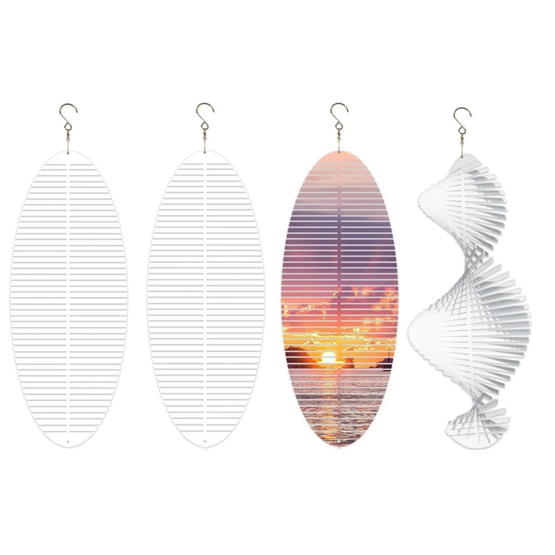 4Pcs Sublimation Wind Spinner Blanks 3D Wind Spinners Hanging Wind Spinners For Outdoor Garden Decoration 10 Inch