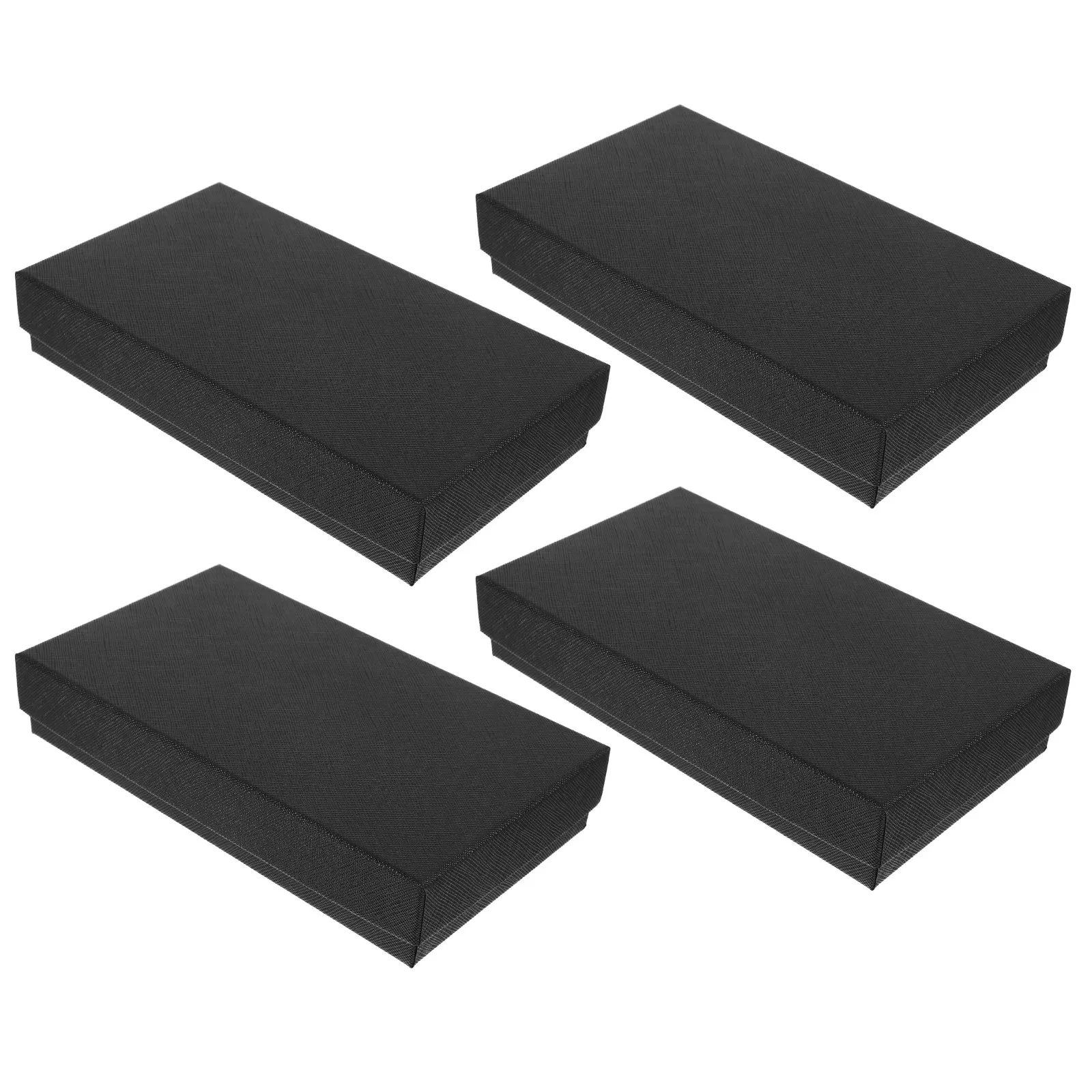 

Набор из 4 прочных черных квадратных коробочек с крышкой, маленькие подарочные коробки для украшений (колье, серьги, подвески), сувениры для вечеринок, подарочные коробки в стиле «Габель»