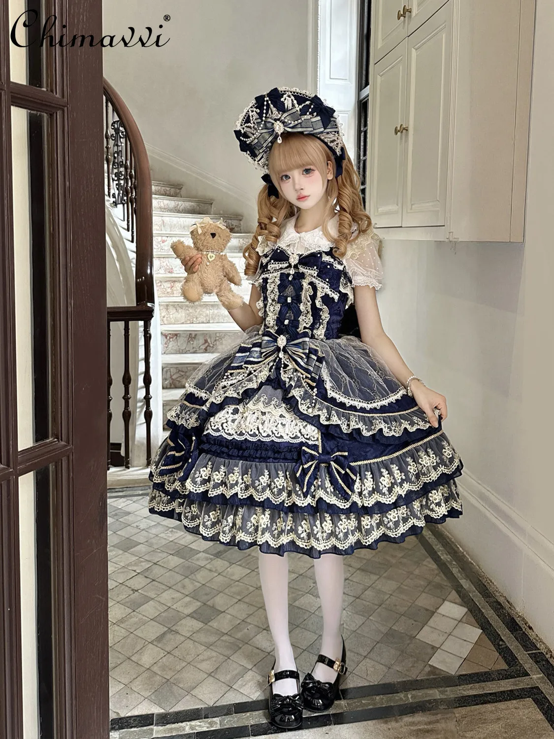

Original Design Lolita Dress Doll-style JSK Suspender Dress New Spring-summer Sweet Elegant High-waisted Girls Princess Dress