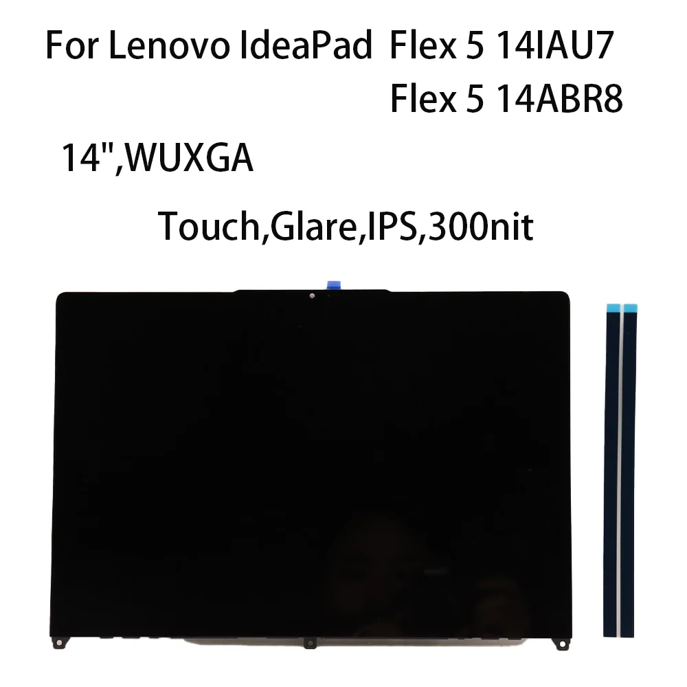 

14", WUXGA, новинка для Lenovo ideapad Flex 5 14IAU7 Flex 5 14ABR8, ЖК-экран для ноутбука, блики, сенсорный IPS 300nit 5D10S39785 5D10S39786