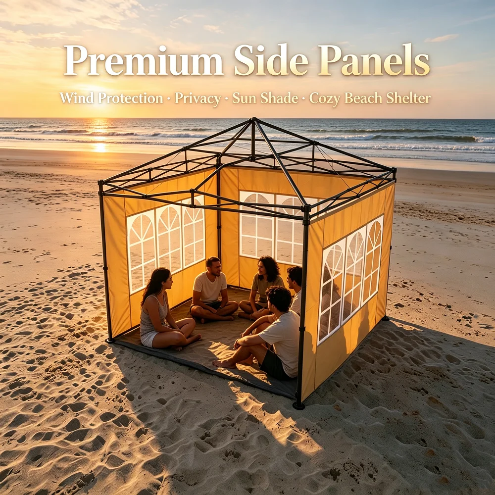 A 350-Inch Outdoor Tent Side Screen, Specially Designed for Tent Windows, with a Transparent Viewing Window, Effective Sun Protection and Windproofing, Creating a Private and Comfortable Space for Camping, Picnics, and Family Relaxation, Providing a Safe Outdoor Haven for Your Family.