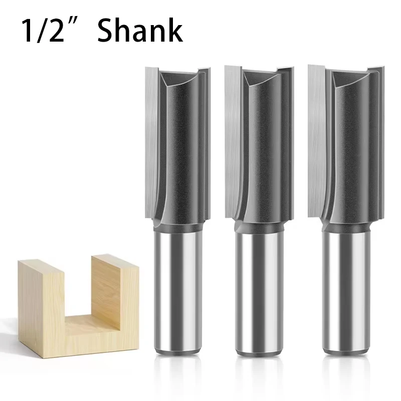 1/2-Zoll-Schaft, extra langer, gerader Holzfräser, 11 mm bis 22 mm Durchmesser, für Holz, Tiefenrillen, Schlitz- und Kerbfräsen