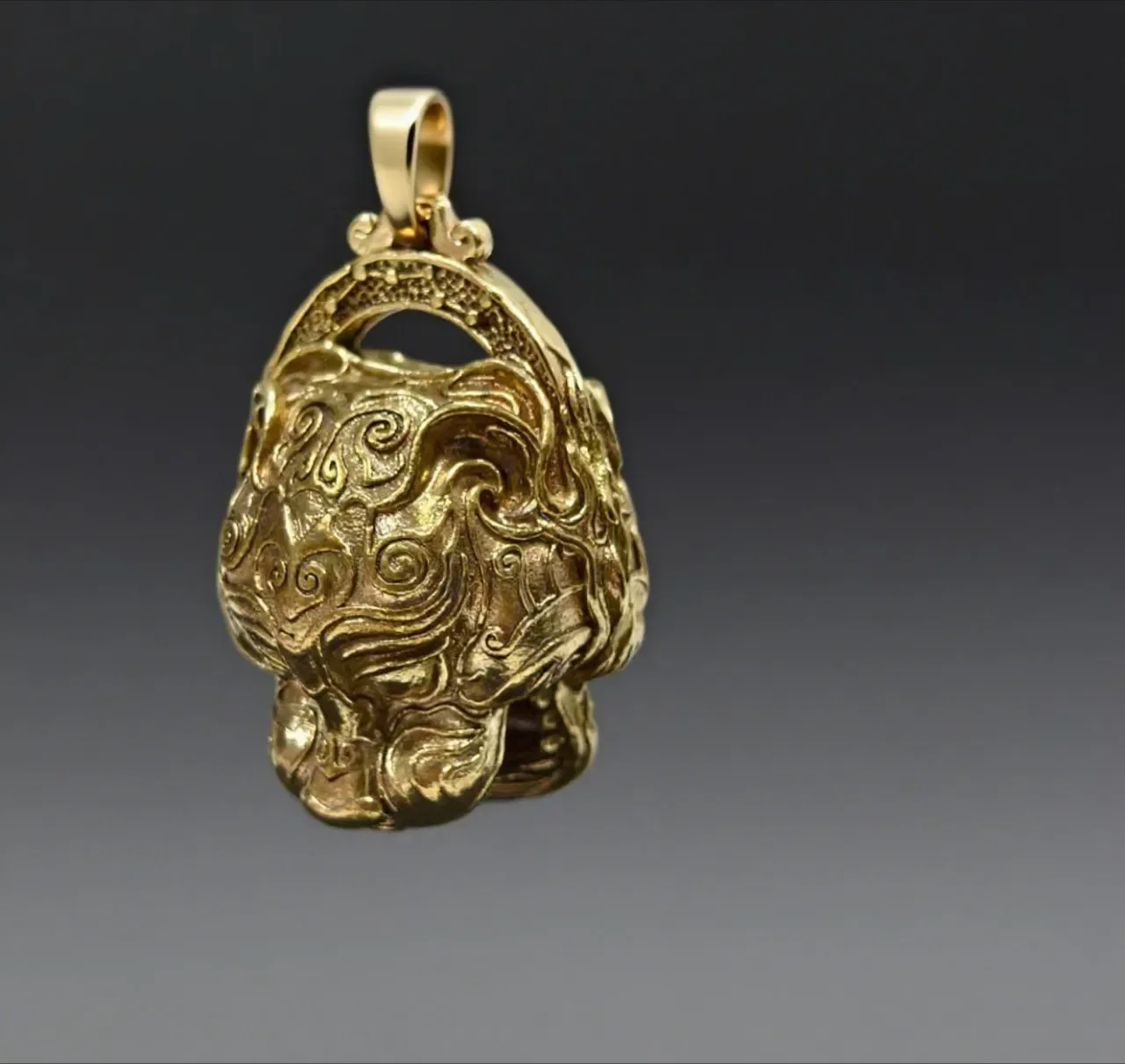 

Original Handmade Seven Star Bagua Tiger Head Bell Pendant - Necklace Accessory