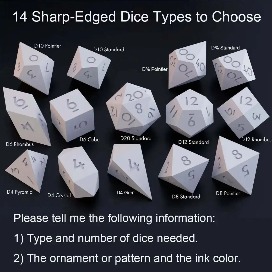 مجموعة نرد D&D مصنوعة يدويًا حسب الطلب #1