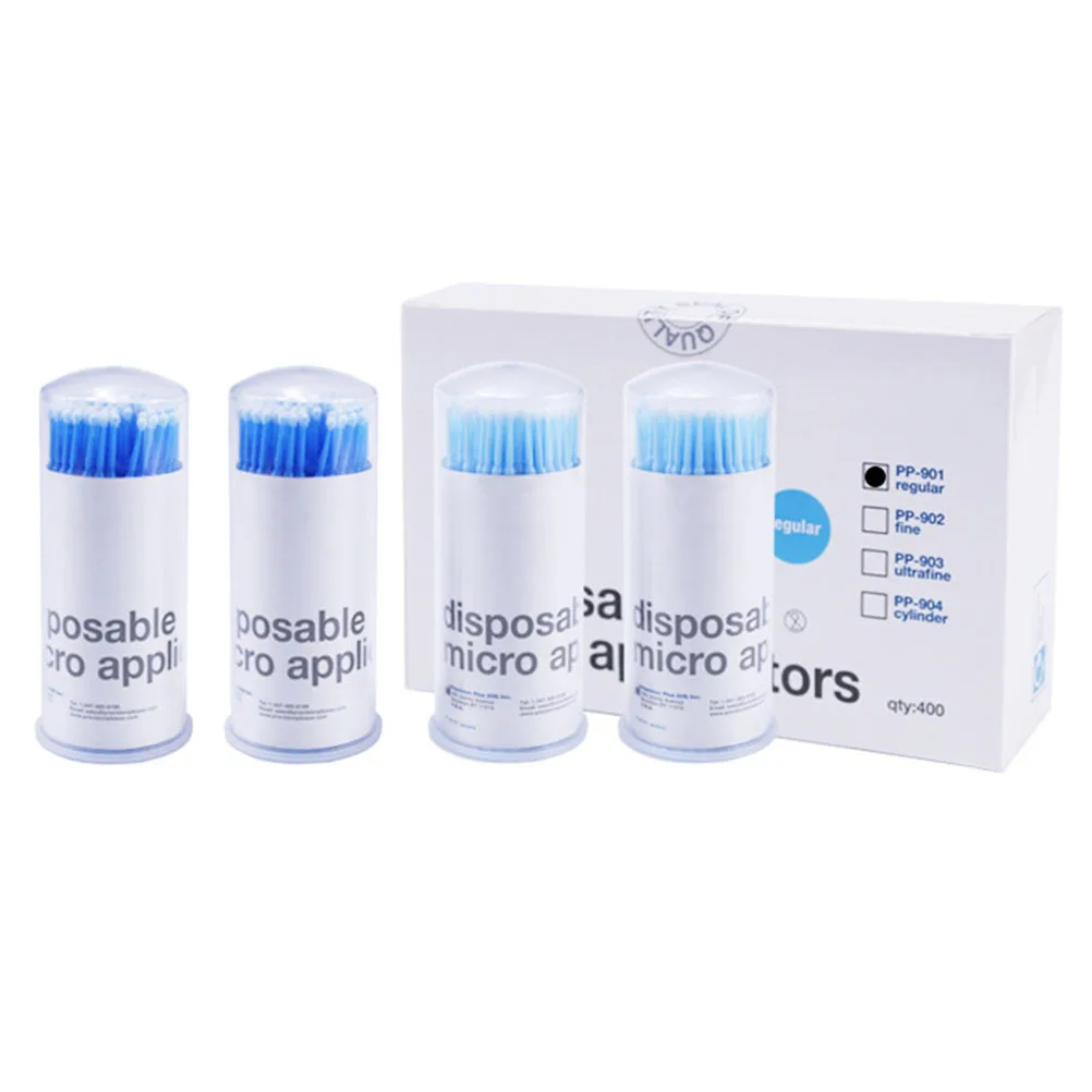 400 Uds. De hisopos de algodón desechables para extensión de pestañas, puntas flexibles precisas azules para eliminación de maquillaje, microaplicador para el hogar