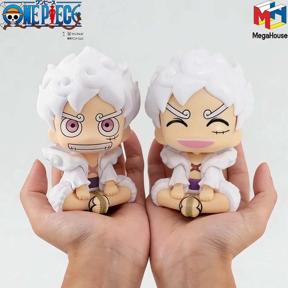 One Piece Anime Actionfigur, Monkey D., 9,5cm Luffy in Gear 5 Q-Version Sammlerstück PVC-Figur, Modellpuppe Spielzeug