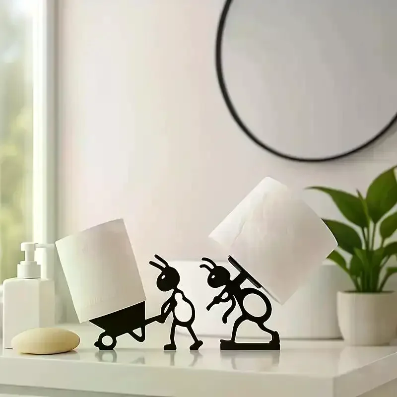3D Printed Cute Ant Tissue Holder Paper Towel Bracket Home Desktop Ornament Creative Decoration Holiday Gift