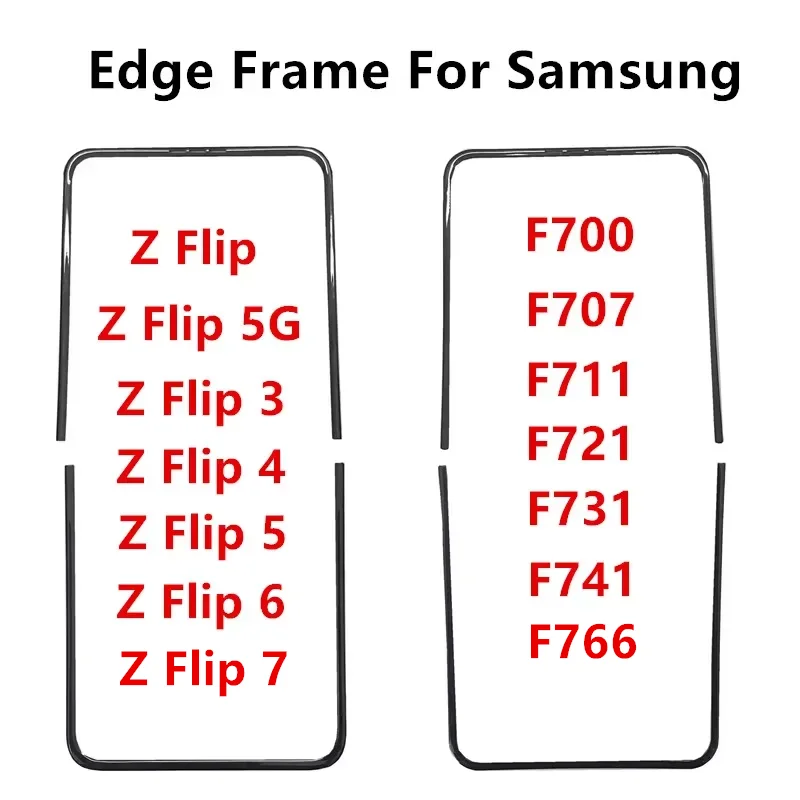 Полоски по краю для Samsung Galaxy Z Flip 7 6 5 4 3 5G F741 F731 F721 F711, средняя рамка, подставка, рамка, замена запасных частей