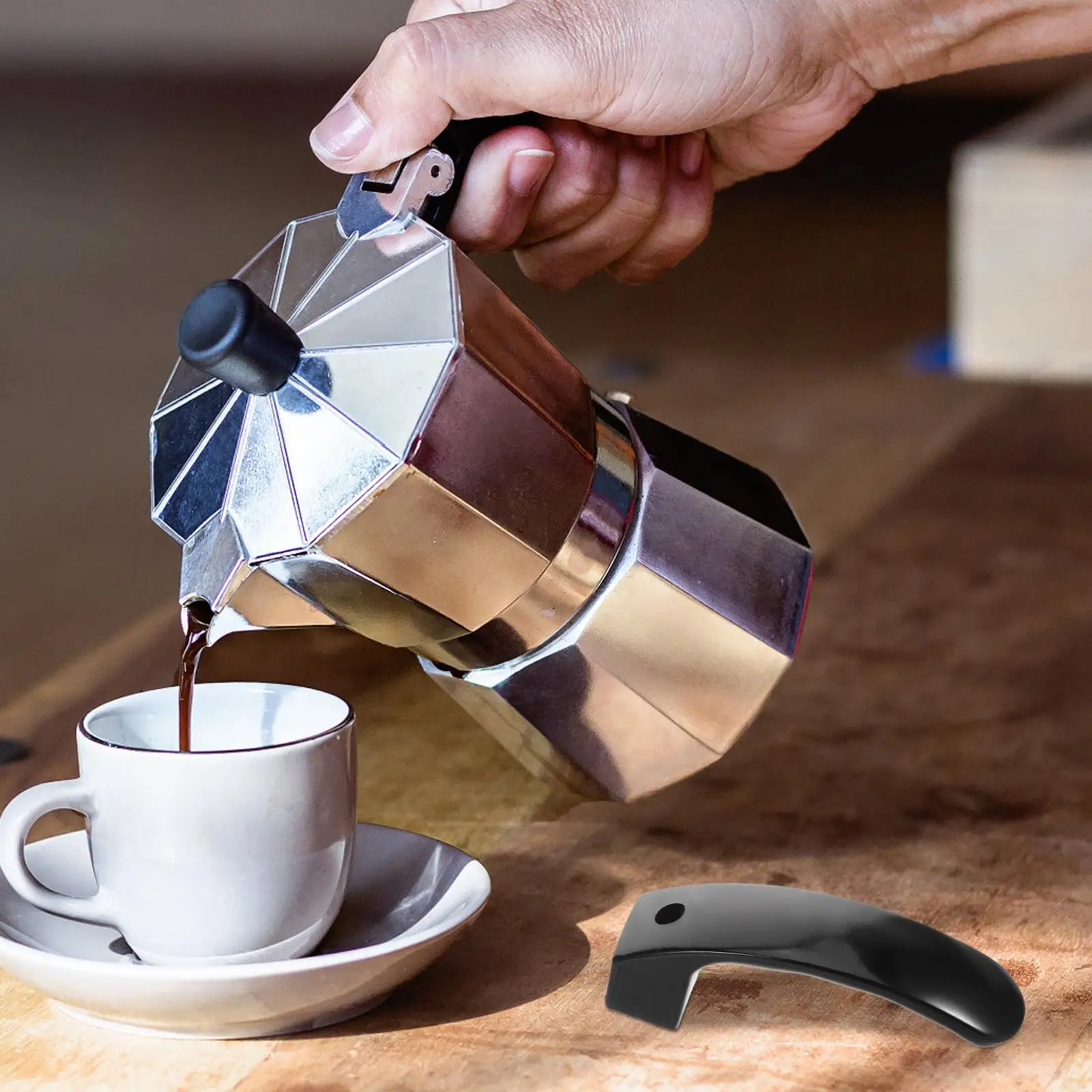 

Coffee Pot Replacement Handle s Universal Black Removable Bakelite Kitchen Lid Grips Sturdy Material Water Pot