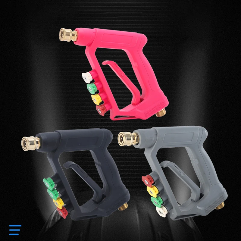 

High Pressure Washer Gun 180bar with 4 Nozzle Tips M22-14 Inlet Thread Power Washer Gun Compatible with Car Wash Gun Foam Cannon