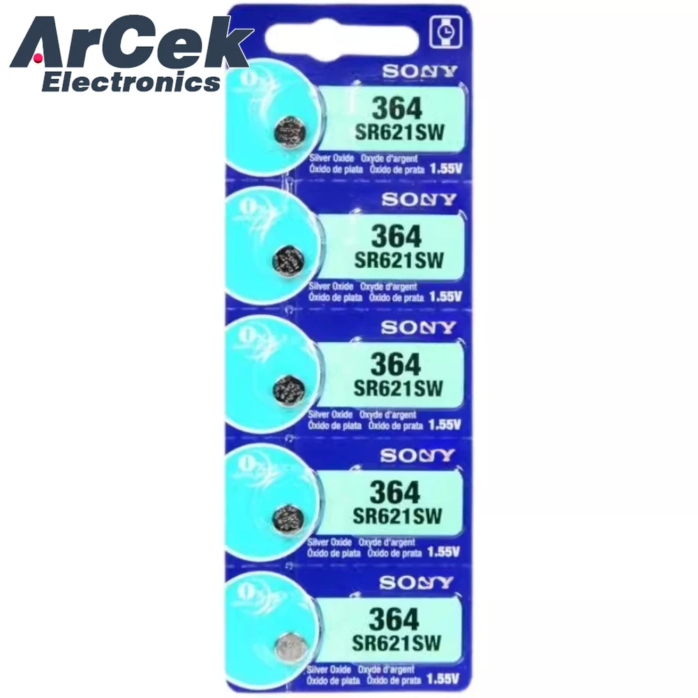 10PCS Original for SONY SR621SW Button Battery AG1 364 LR621 1.5V Alkaline Coin SR621 SR60 CX60 for Watch Toys Remote Cell Coin