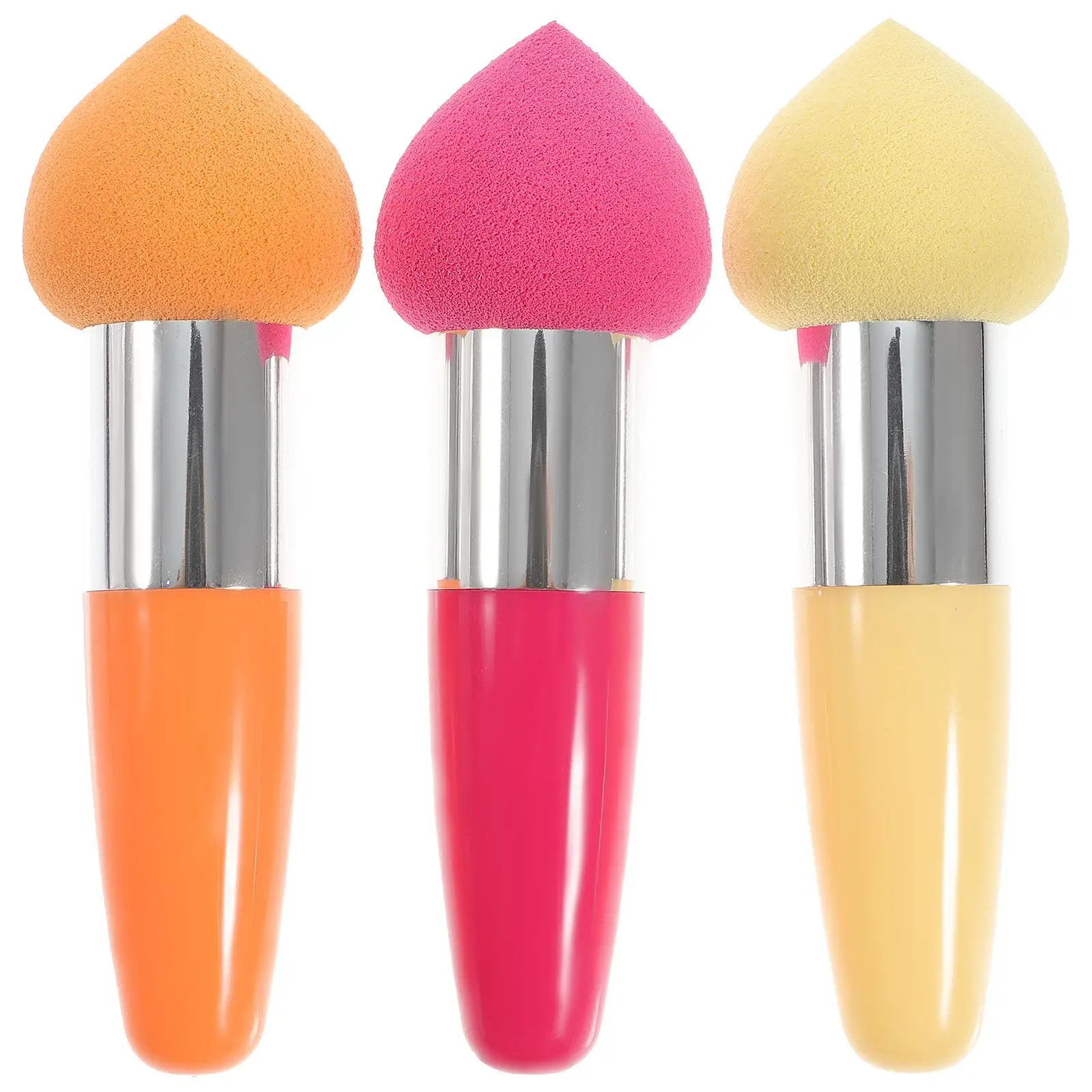 Ensemble de pinceaux de maquillage en forme de gouttelette d'eau, 3 pièces, pour fond de teint, correcteur, éponge, sucette, peau rouge, 10 à 5cm, réutilisables