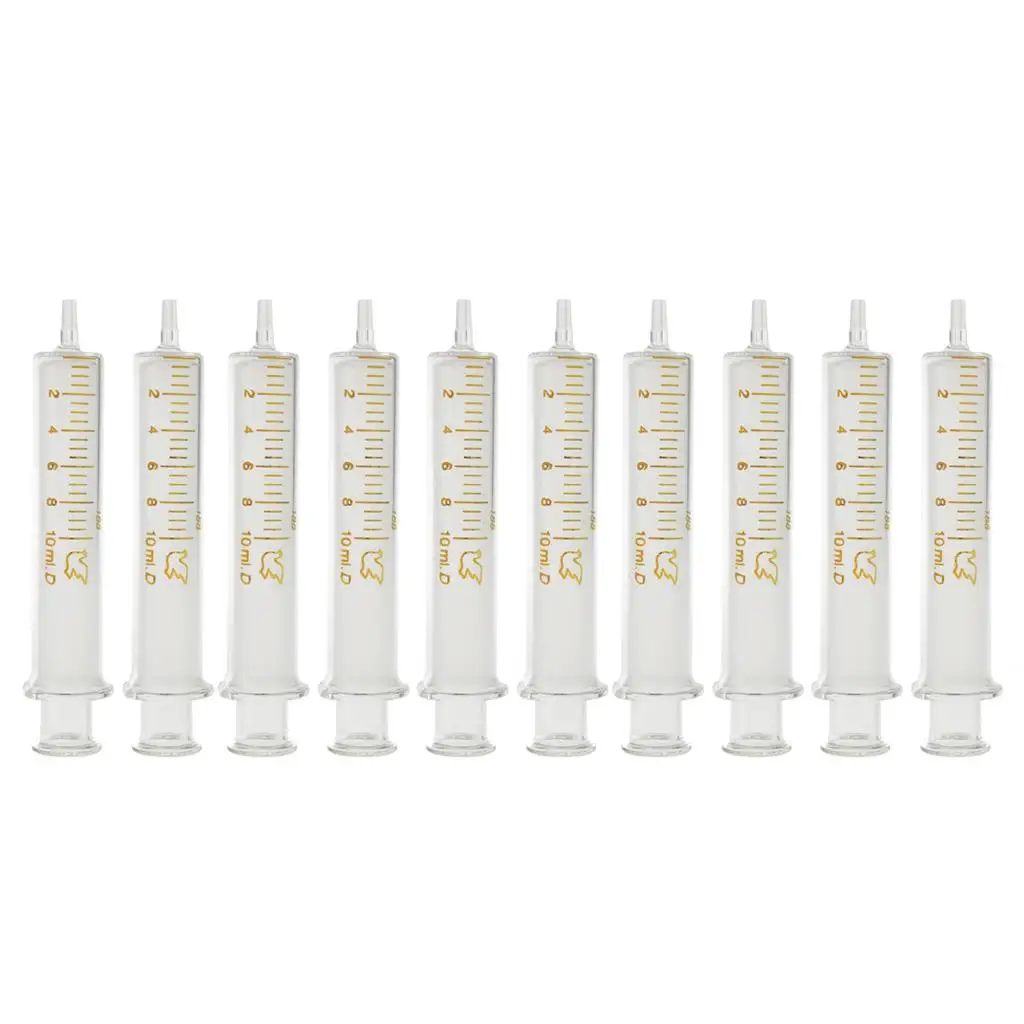 Clear Glass Lab Supplies Syringe 10ml Sampler Scrub Injector Dispenser with Cover for Industrial Precise Dosing