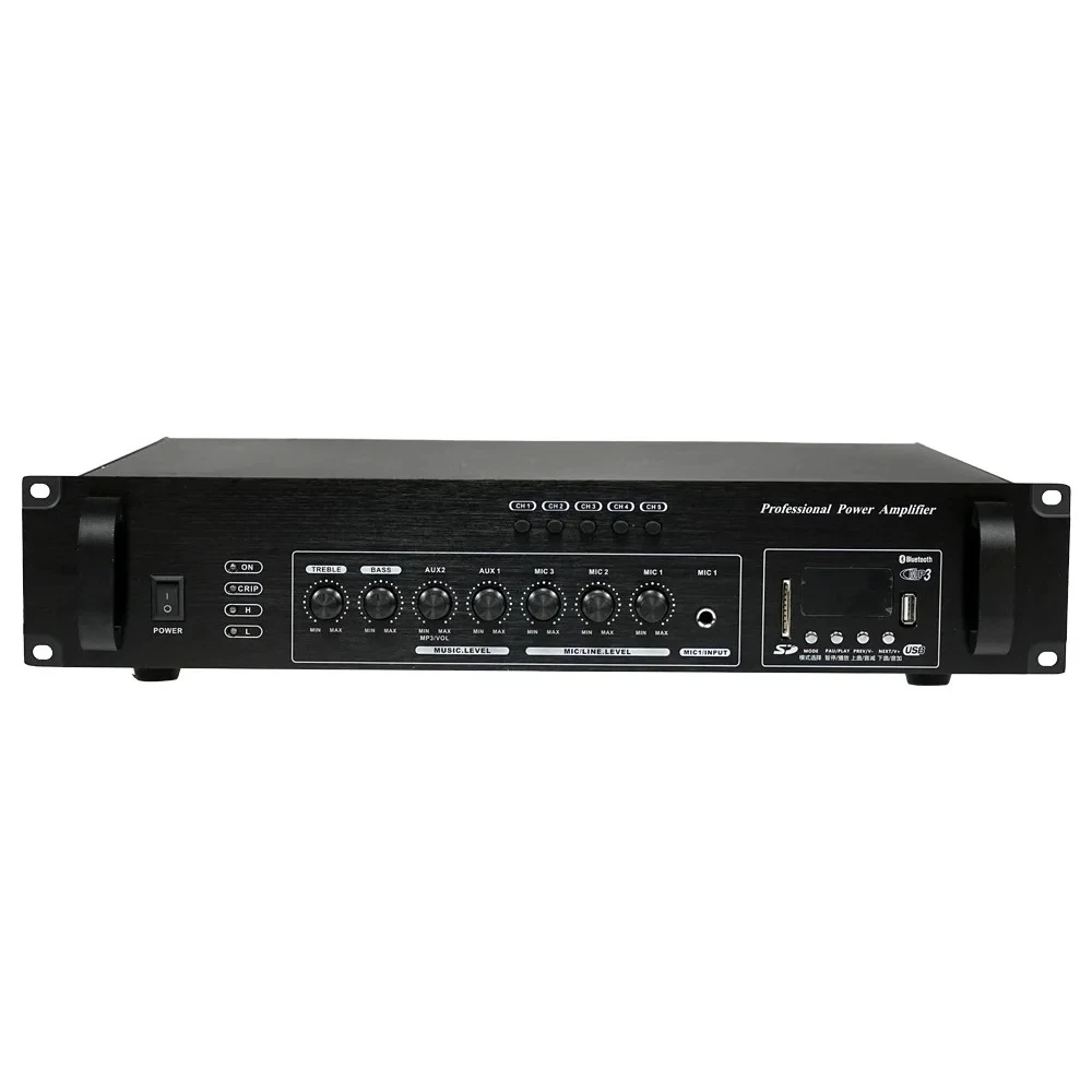 Wireless 180 Watts Power Amplifier Multi-Zone Audio Source USB SD AUX Inputs Public Address Speaker Receiver Home Outdoor 220V