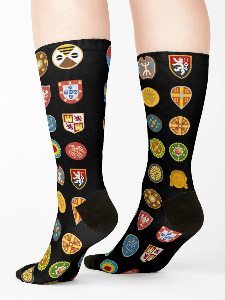 Civilizations emblems (2023) Socks retro ankle hockey Children's Socks For Women Men's