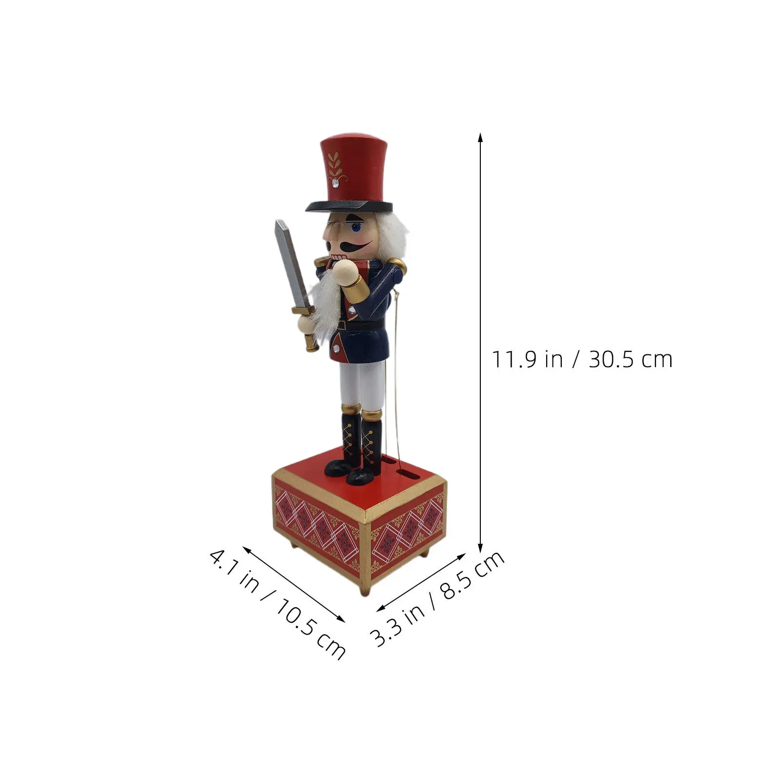 Nutcracker Music Wooden Wind Up Clockwork Nutcracker Wind Up Box Musical For Christmas Holiday Home Office Decor Xmas