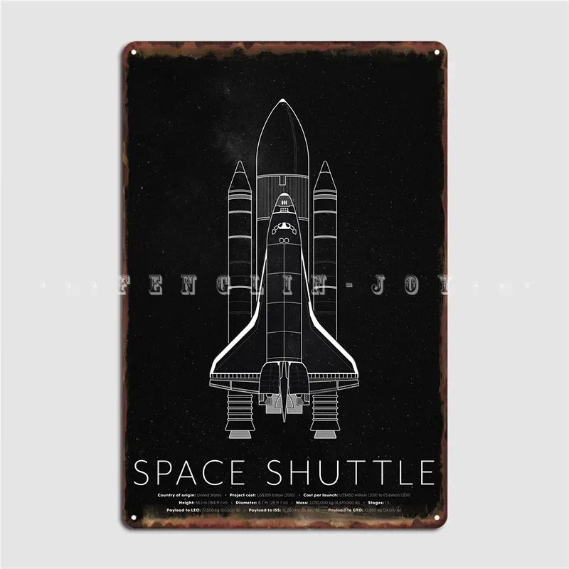 Space Shuttle Poster Metal Plaque Wall Cave Club Bar Custom Plaques Tin Sign Posters