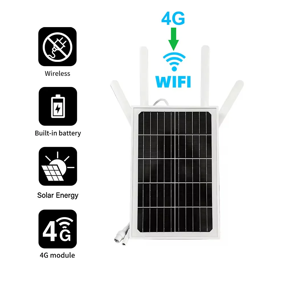 15W Solar Panel 4G LTE Router Wiederaufladbare Nano Sim Karte Wireless WIFI Router RJ45 LAN Port Unterstützung 2,4G 5G Outdoor IP66