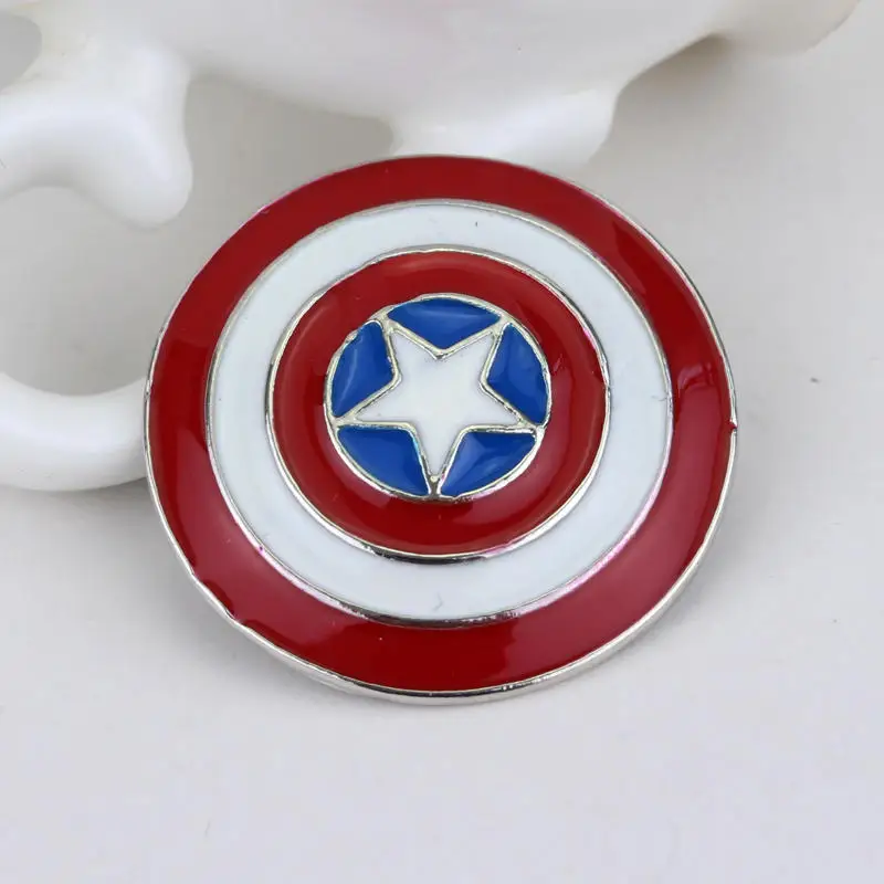 Marvel Superhero Fashion Brooch Captain America Metal Enamel Pins Shield Badge Jewelry for Shirt Jacket Handbag Accessories