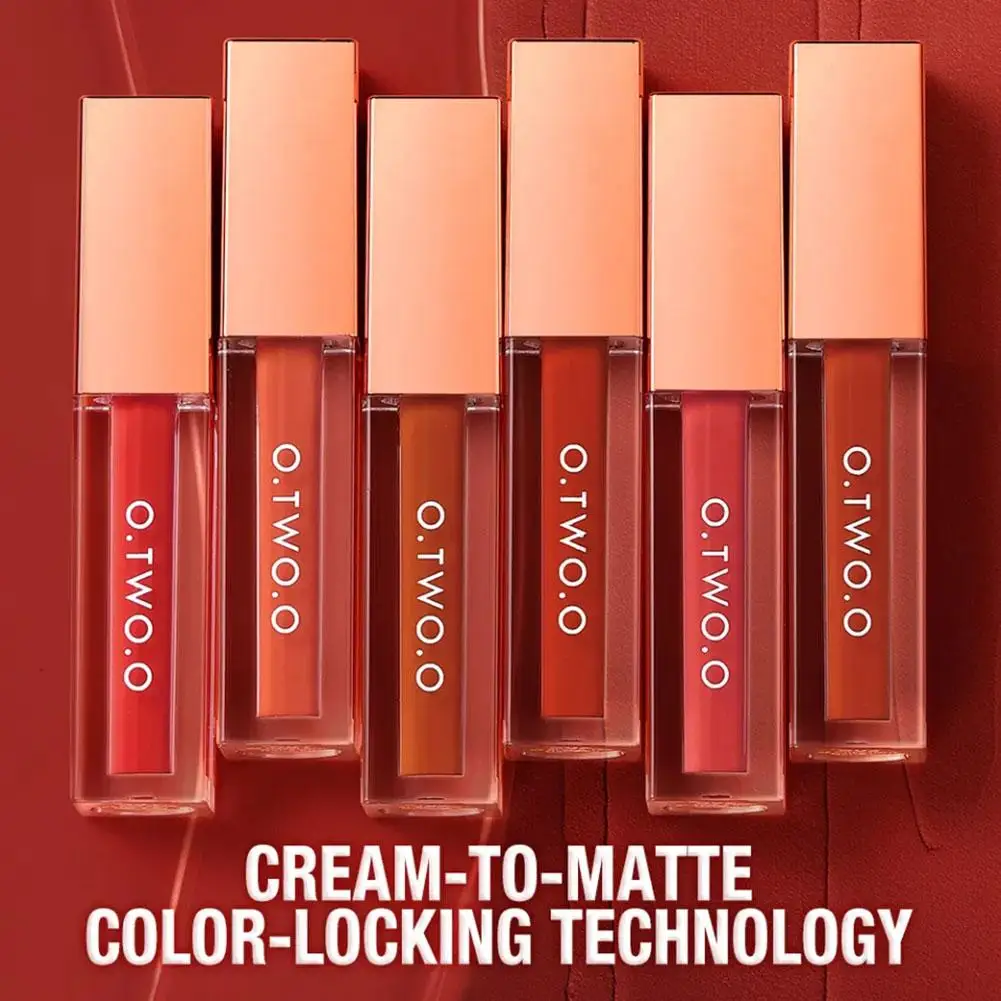 Hot O.TWO.O Rossetto liquido a 3 colori Finitura opaca Lucidalabbra setoso sexy Impermeabile a prova di bacio Smalto per labbra duraturo Tinta per labbra Cosmetico