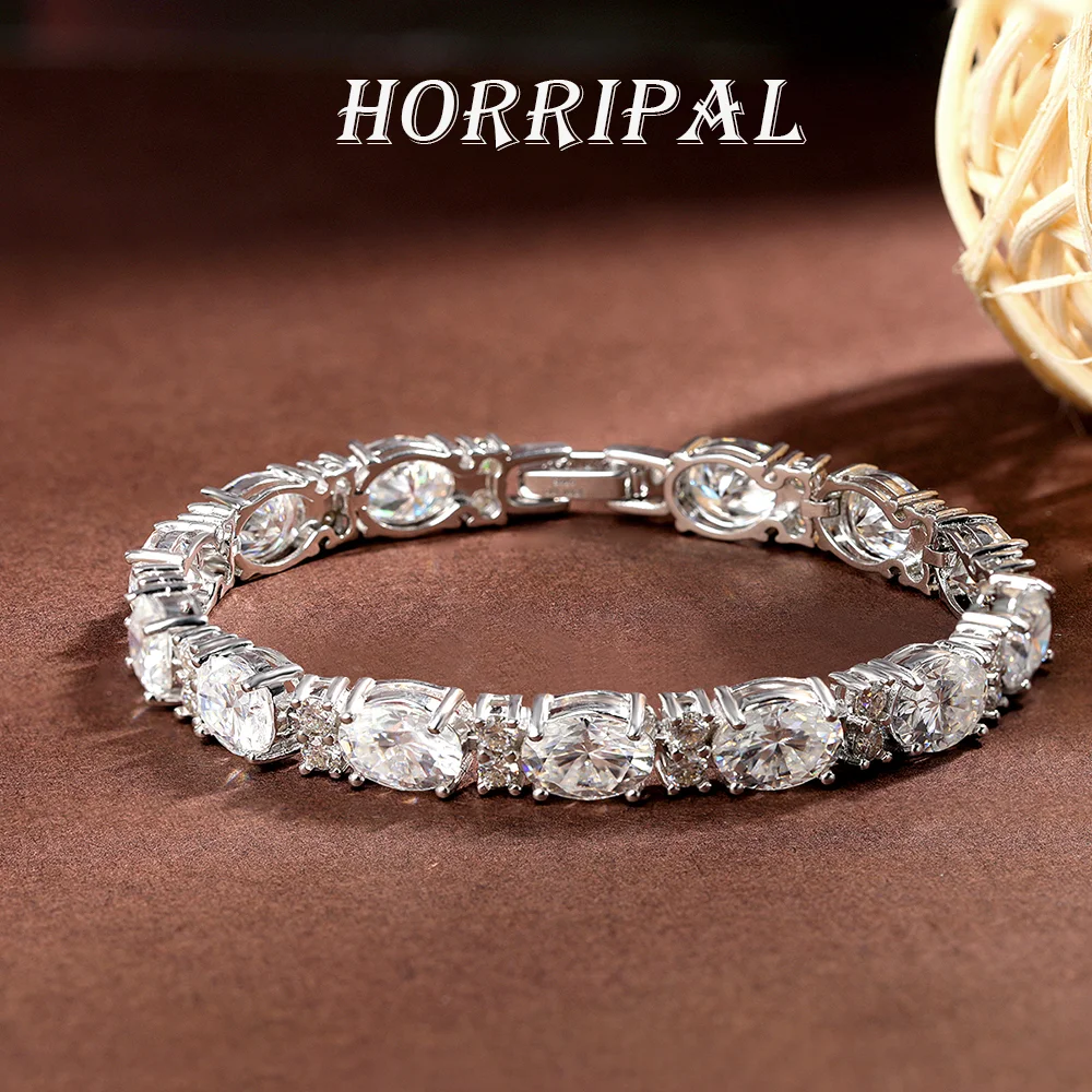 

HORRIPAL D Color VVS1 Moissanite Tennis Bracelet for Women Men 925 sterling Silver GRA Certified Lab Grow Diamond Fine Jewelry