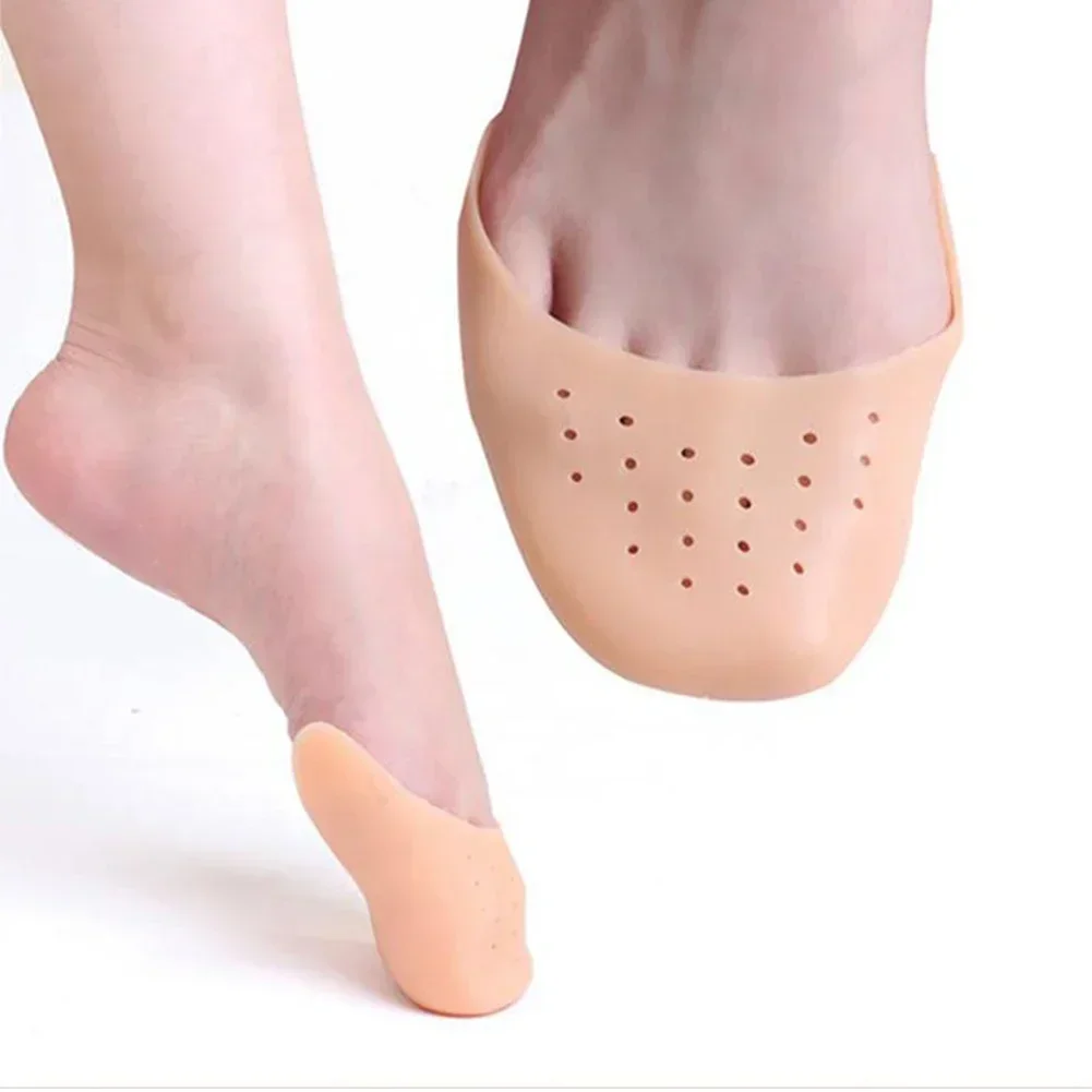 Comode protezioni per le dita dei piedi in silicone traspirante Cuscinetti per l'avampiede Danza Cura del piede Prevenzione del dolore al palmo anteriore Ammortizzazione morbida