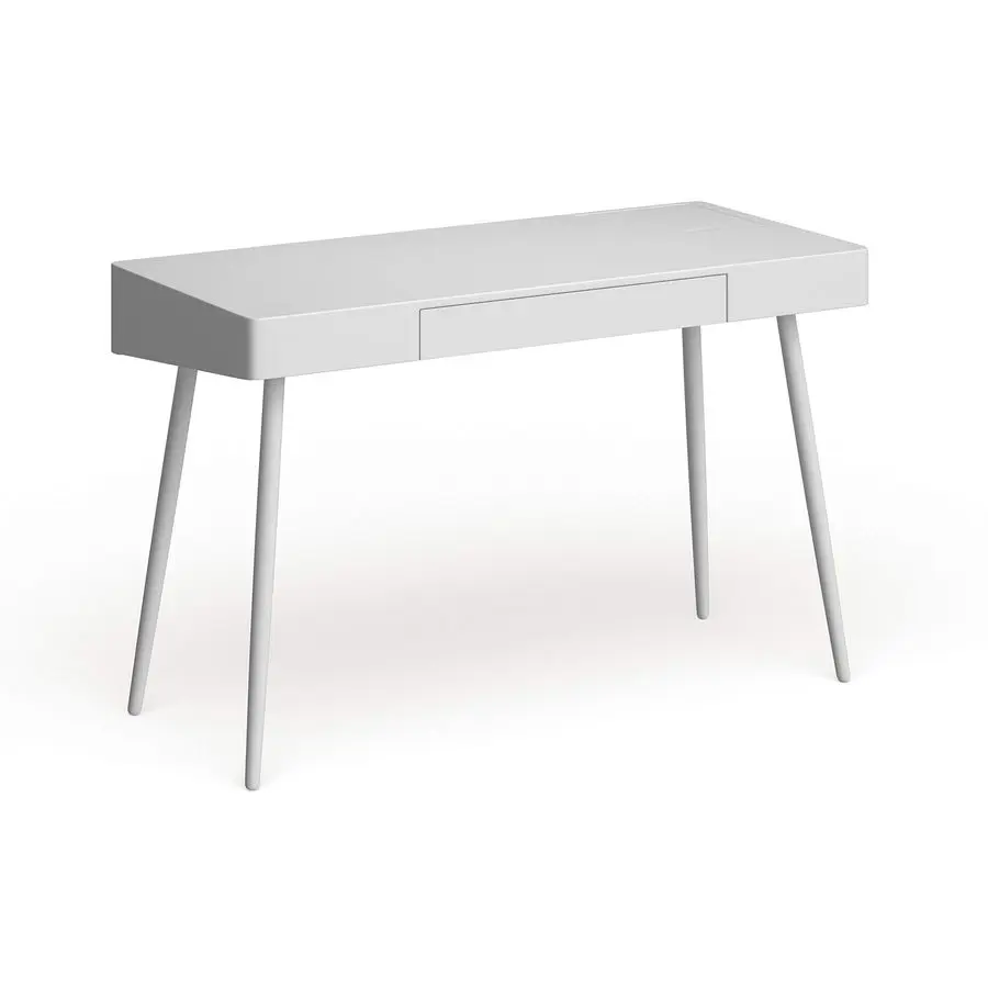 Home Collection Fadri Mid Century Scandinavian One Drawer Desk, White