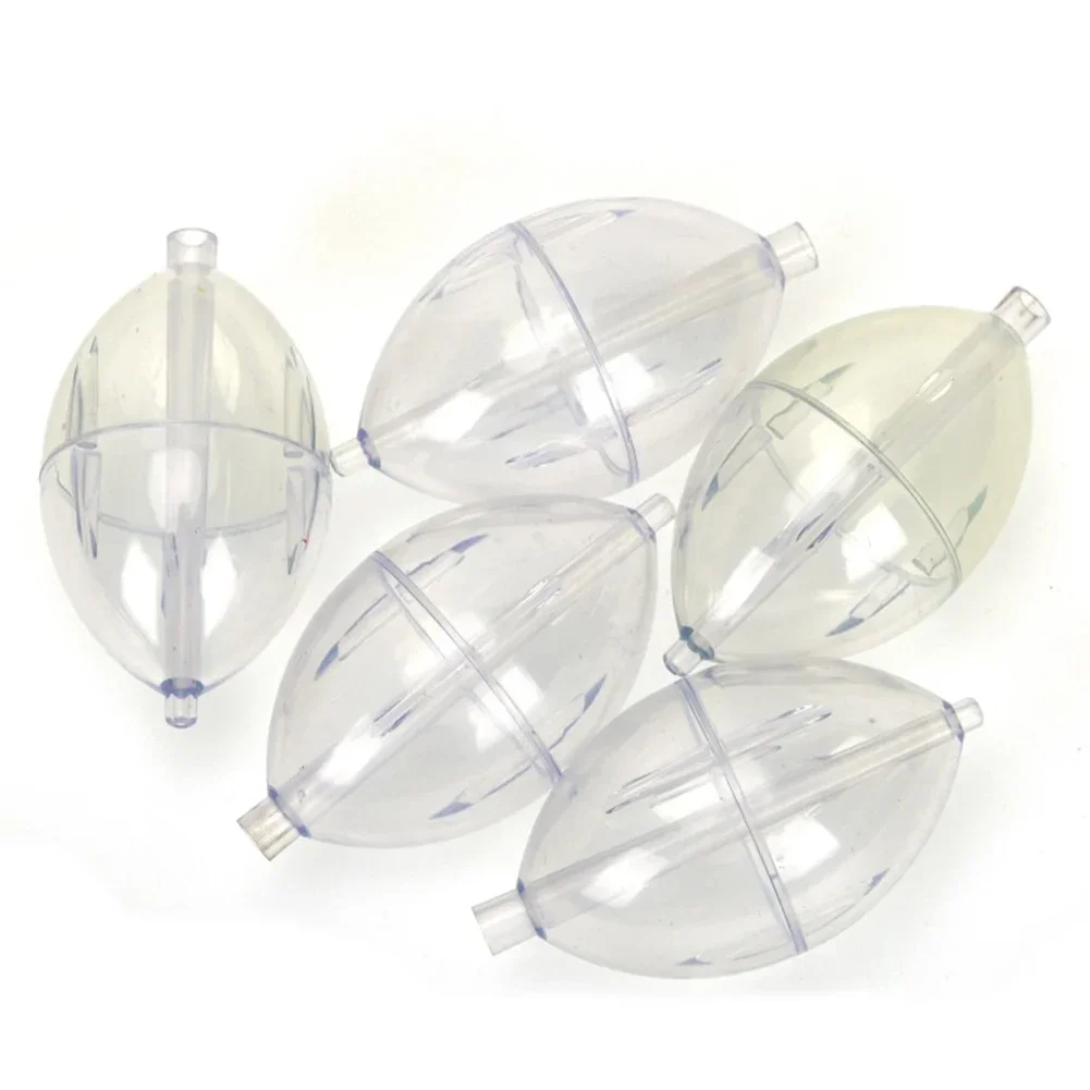 5 Pcs Transparent Cast For In-Line Bubble Float Fishing Hollow Balls Oval Slip 7.4X4cm Oval Float Slip Fishing Accessories