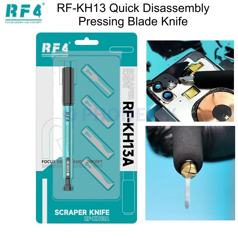 

RF4 RF-KH13A Быстроразъемное прессовое лезвие Нож для ремонта телефона Стабильный зажимной чип IC Разборка и сборка процессора