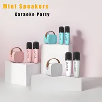 Speaker Microphones Bluetooth Karaoke machine Mini Speaker 5.3 PA  System Portable Bluetooth Speaker with Wireless Mic for Home