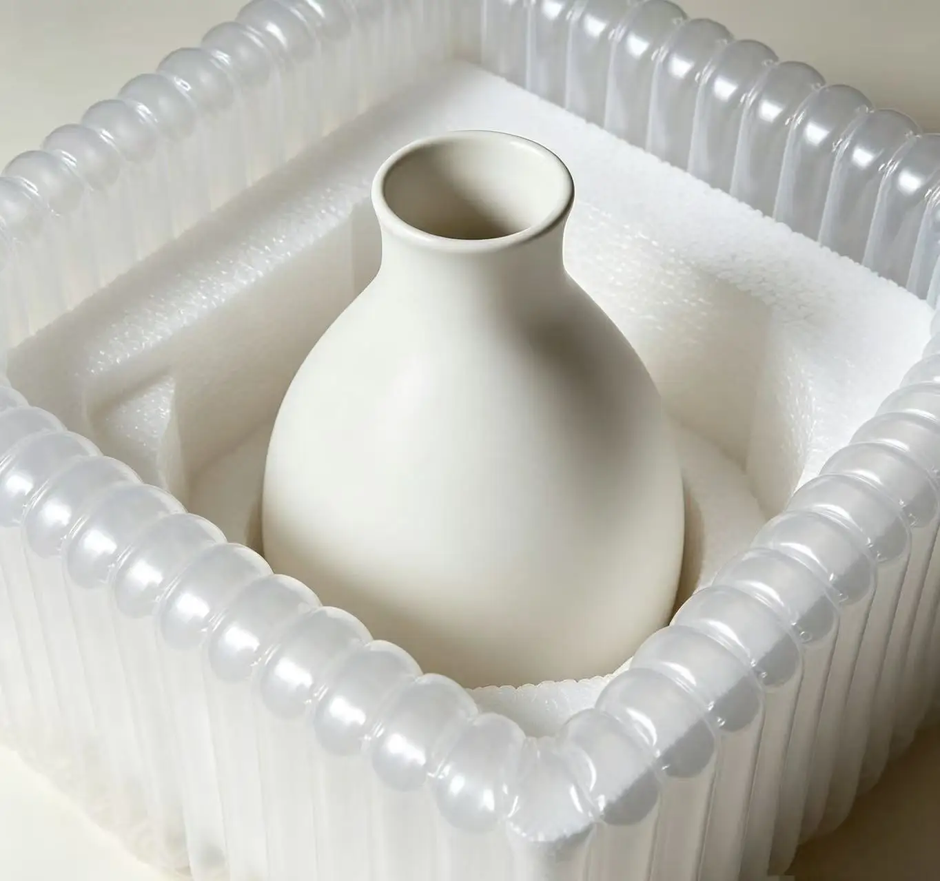 European-Style Versatile Ceramic Vase, Artificial Flower Ornament, Home Desktop Decoration, Creative Curved Wave